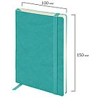 Блокнот МАЛЫЙ ФОРМАТ (100x150 мм) А6, BRAUBERG "Metropolis Ultra", под кожу, 80 л., клетка, бирюзовый, 113323, фото 2