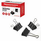 Зажимы для бумаг ОФИСНАЯ ПЛАНЕТА,КОМПЛЕКТ 12 шт., 51 мм, на 230 листов, черные, картонная коробка, 222002, фото 4