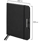 Блокнот А5 (162х218 мм), BRAUBERG "NOTE", под кожу софт-тач, с резинкой, 80 л., клетка, черный, 113437, фото 2