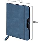 Блокнот А5 (162х218 мм), BRAUBERG "NOTE", под кожу софт-тач, с резинкой, 80 л., клетка, синий, 113438, фото 2