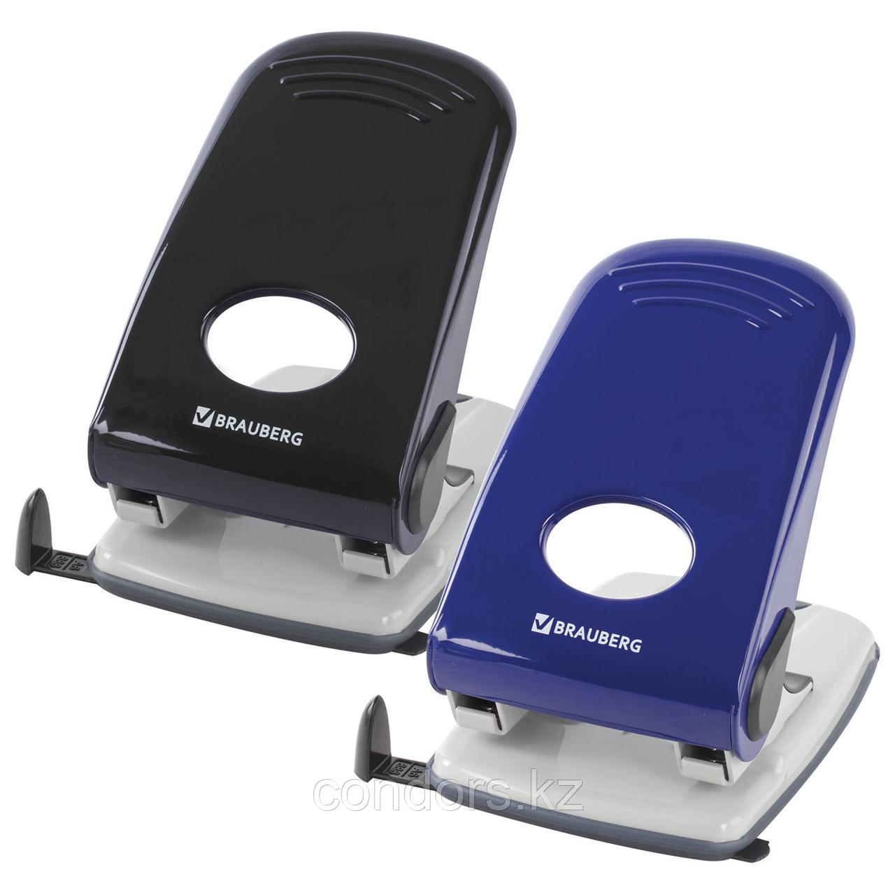 Дырокол металлический BRAUBERG "Style", до 50 листов, ассорти (синий/черный), 221278, фото 1