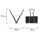 Зажимы для бумаг ОФИСМАГ, КОМПЛЕКТ 12 шт., 25 мм, на 100 листов, черные, картонная коробка, 225155, фото 5