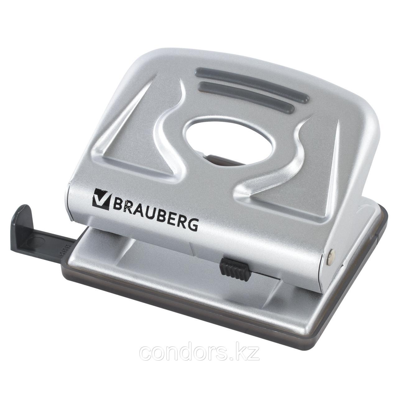 Дырокол металлический BRAUBERG "Metallic", до 20 листов, серебристый, 224339, фото 1
