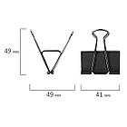 Зажимы для бумаг ОФИСМАГ, КОМПЛЕКТ 12 шт., 41 мм, на 200 листов, черные, картонная коробка, 226767, фото 5