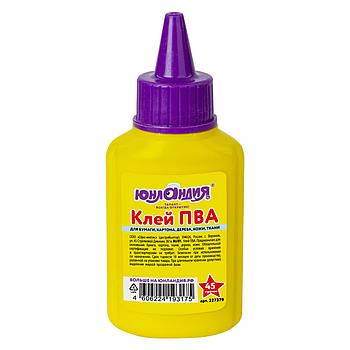 Клей ПВА ЮНЛАНДИЯ (бумага, картон, дерево), 45 г, 227379