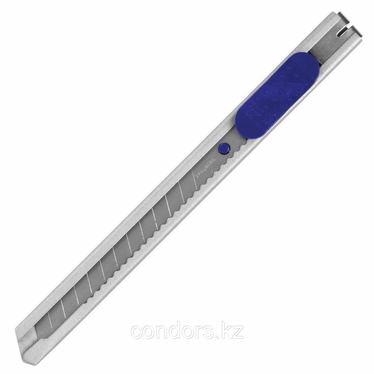 Нож канцелярский 9 мм BRAUBERG "Extra 60" металлический, подвес, 237085, фото 1