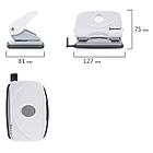 Дырокол BRAUBERG "Original", до 20 листов, белый, 227787, фото 5