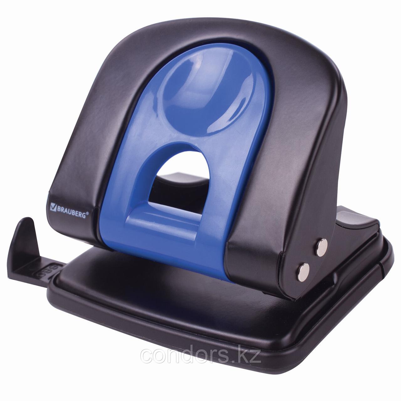 Дырокол металлический BRAUBERG "Office-Expert", до 25 листов, черно-синий, 228604, фото 1