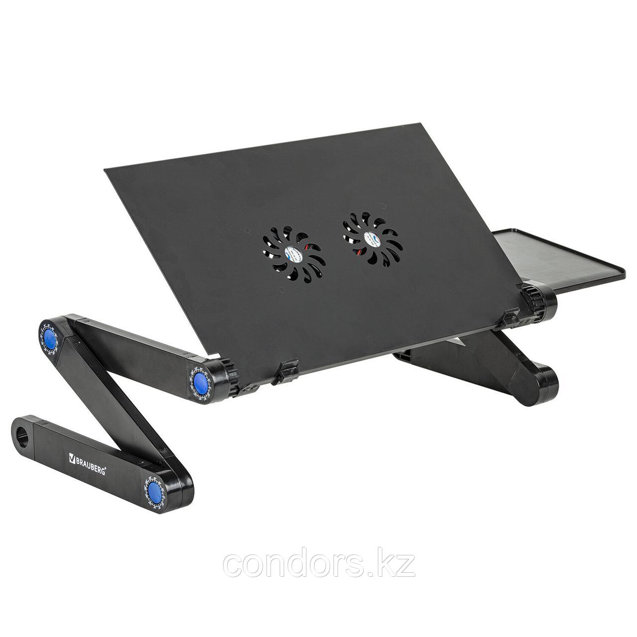 Подставка складной столик для ноутбука с охлаждением, регулируемый, 420х260 мм, BRAUBERG, 513619, фото 1