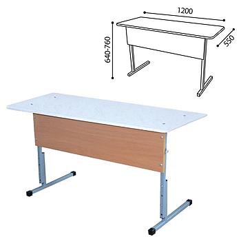 Стол-парта 2-местный регулируемый для кабинета физики, 1200х550х640-760 мм, рост 4-6, металл/ДСП, пластик