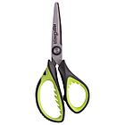Ножницы ЮНЛАНДИЯ "BASIC", 140 мм, ребристые резиновые вставки, черно-салатовые, европодвес, 236990, фото 2