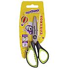 Ножницы ЮНЛАНДИЯ "BASIC", 140 мм, ребристые резиновые вставки, черно-салатовые, европодвес, 236990, фото 3