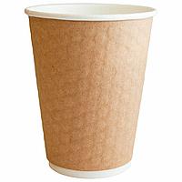 Стакан одноразовый бумажный 250/285 мл, КОМПЛЕКТ 50 шт., двухслойный с конгревом "Соты" КРАФТ ПАПЕРСКОП,