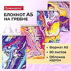 Блокнот А5 (146х206 мм), 80 л., гребень, картон, клетка, BRAUBERG, "Colorful art", 114371, фото 8