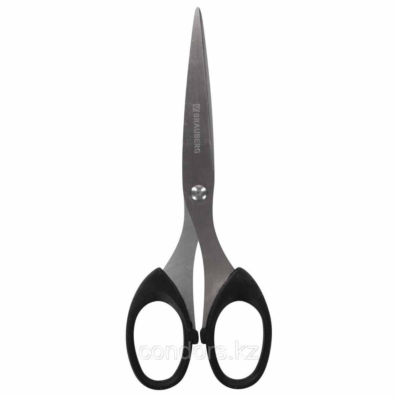 Ножницы BRAUBERG "Classic", 160 мм, черные, классической формы, 2-х сторонняя заточка, 230933, фото 1