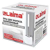 Ершик для унитаза силиконовый ROUND TYPE напольный / настенный с креплением и пинцетом LAIMA, 608133