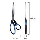 Ножницы BRAUBERG "Office-Expert" 216 мм, сине-черные, резиновые вставки, 3-х сторонняя заточка, 231563, фото 10
