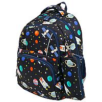 Рюкзак BRAUBERG KIDS SET, с пеналом в комплекте, 2 отделения, "Space infinity", 37x28x16 см, 272099