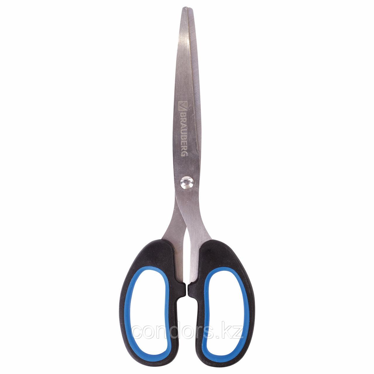 Ножницы BRAUBERG "Classic+", 185 мм, черно-синие, классической формы, резиновые вставки, 236448, фото 1