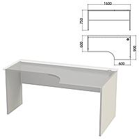 Каркас стола эргономичного "Этюд", 1600х900х750 мм, правый, серый, 401673-03
