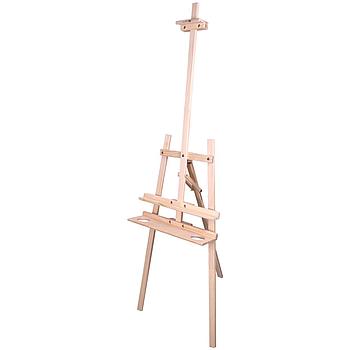 Мольберт напольный из сосны Лира с полкой, 170х55х70 см, высота холста до 107 см, BRAUBERG ART CLASSIC, 192261