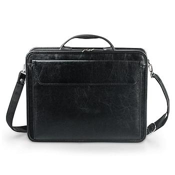 Портфель "Паритет", 38х29х6 см, искусственная кожа, 3 отделения, на молнии, черный