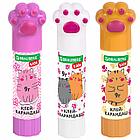 Клей-карандаш "Лапки" Cat Paw, 9 г, фигурный колпачок, 3 шт. на блистере, BRAUBERG KIDS, 271982, фото 4