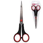 Ножницы STAFF EVERYDAY, 170 мм, бюджет, резиновые вставки, черно-красные, ПВХ чехол, 237498, фото 4