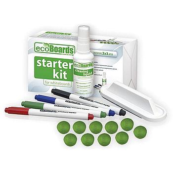 Набор для магнитно-маркерной доски (4 маркера + стиратель + чистящее средство + 10 магнитов), "2х3" ecoBoards,