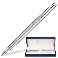 Ручка подарочная шариковая WATERMAN "Hemisphere Stainless Steel CT", серебристый корпус, палладиевое покрытие,