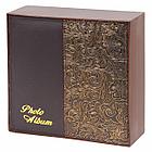 Фотоальбом BRAUBERG на 300 фото 10х15 см, под кожу, бумажные страницы, бокс, коричневый + золото, 391118, фото 8