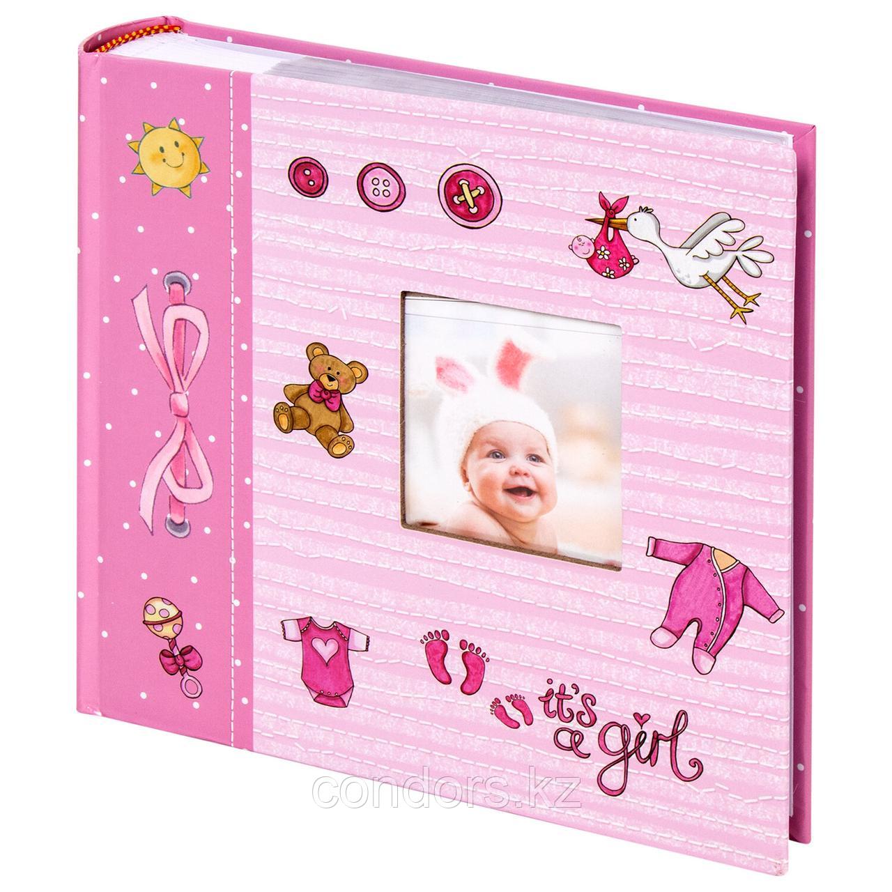 Фотоальбом BRAUBERG "It's a girl" на 200 фото 10х15 см, твердая обложка, бумажные страницы, бокс, розовый,, фото 1