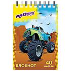 Блокнот МАЛЫЙ ФОРМАТ А7 75х105 мм, 40 л., гребень, картон, клетка, ЮНЛАНДИЯ, "Монстр-трак" / "Футбол", 129859, фото 4