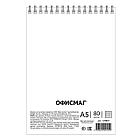 Блокнот А5 146х209 мм, 80 л., гребень, картон, жесткая подложка, клетка, ОФИСМАГ, темно-серый, 129868, фото 4