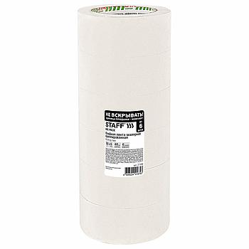 Клейкая лента малярная креппированная 48 мм x 50 м, КОМПЛЕКТ 6 шт., STAFF "BIG PACK2, 271958