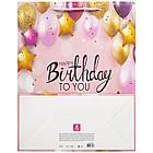 Пакет подарочный (1 штука) 26x13x32 см, ЗОЛОТАЯ СКАЗКА "Happy Birthday", фольга, розовый, 608238, фото 4