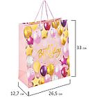 Пакет подарочный (1 штука) 26x13x32 см, ЗОЛОТАЯ СКАЗКА "Happy Birthday", фольга, розовый, 608238, фото 6