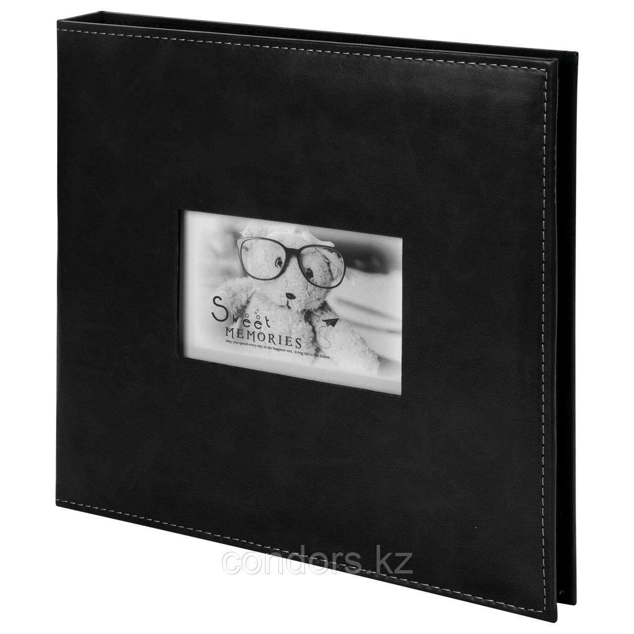 Фотоальбом BRAUBERG "Premium Black" 20 магнитных листов 30х32 см, под кожу, черный, 391186, фото 1