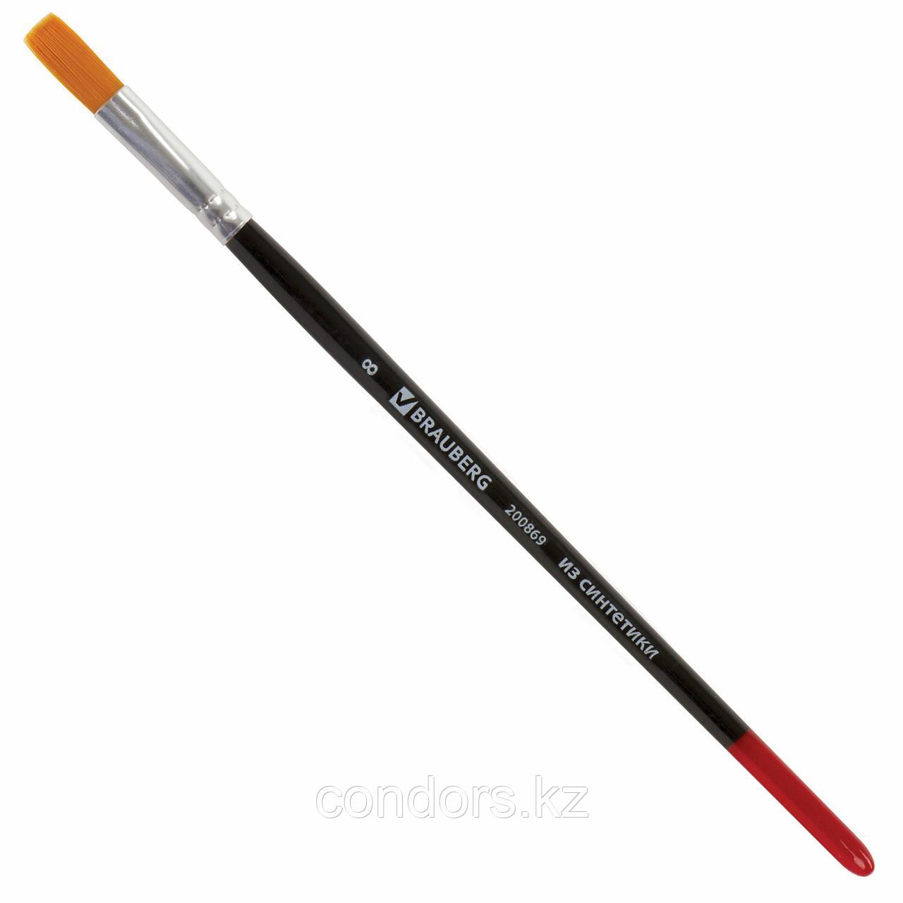 Кисть BRAUBERG синтетика, плоская, №8, 200869, фото 1