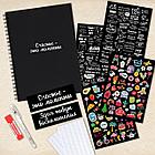 Фотоальбом 22х30 см, 24 черных листа, уголки, стикеры, ручка, клей, BRAUBERG Black Line, 880653, фото 7