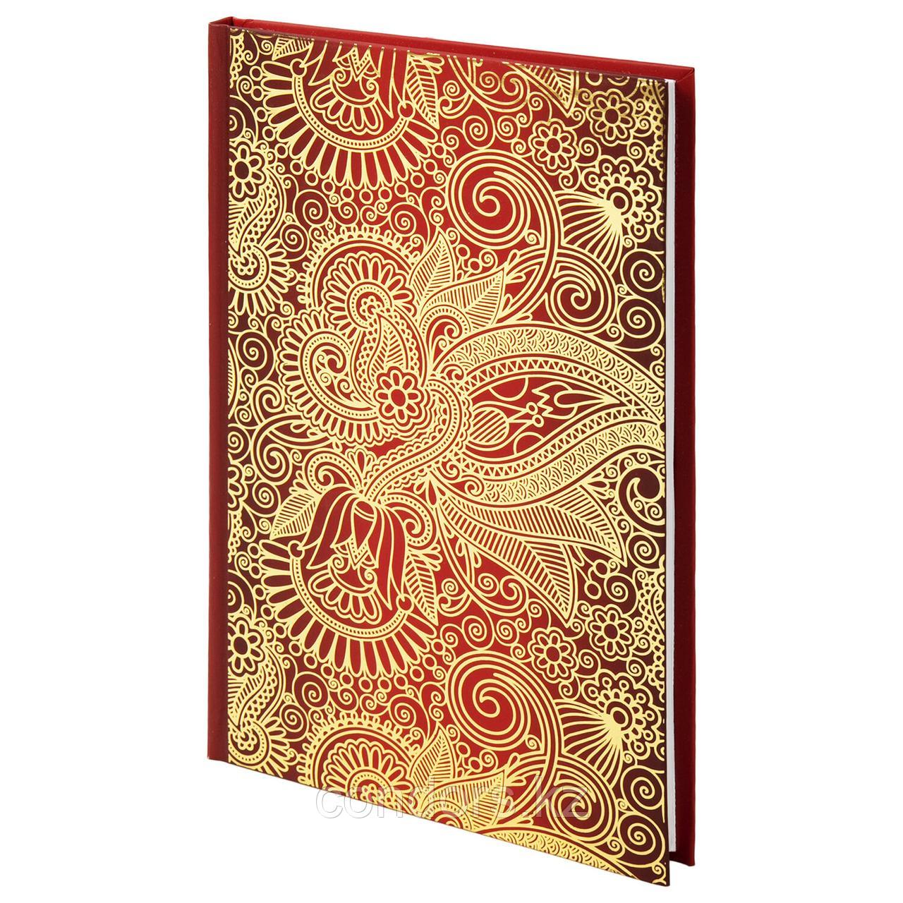 Блокнот А5 (135х206 мм), 80 л., твердый переплет, клетка, фольга, BRAUBERG, "Восточный узор", 126053, фото 1