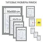 Рамка 21х30 см, пластик, багет 16 мм, BRAUBERG HIT5, белая с двойной позолотой, стекло, 391077, фото 8
