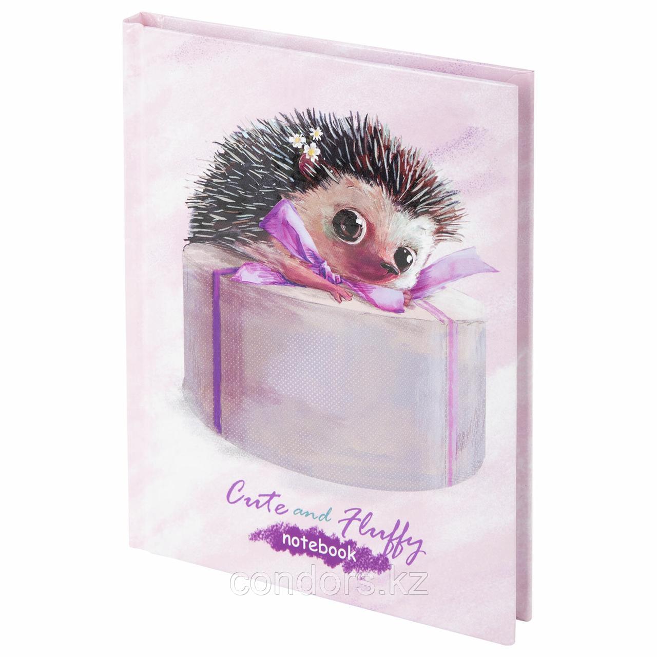 Блокнот МАЛЫЙ ФОРМАТ (110х147 мм), А6, 80 л., твёрдый, клетка, BRAUBERG KIDS, "Ёжик", 114442, фото 1