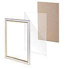 Рамка 30х40 см, пластик, багет 30 мм, BRAUBERG "HIT4", белая с двойной позолотой, стекло, 391002, фото 4