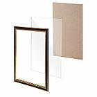 Рамка 30х40 см, пластик, багет 30 мм, BRAUBERG "HIT4", красное дерево с двойной позолотой, стекло, 391006, фото 4