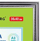 Рамка 30х40 см, пластик, багет 30 мм, BRAUBERG "HIT4", серебро, стекло, 391009, фото 3