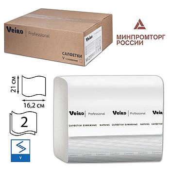 Салфетки VEIRO Professional (Система N4), Comfort, КОМПЛЕКТ 15 шт. х 220 шт., 2-слойные, белые, 21х16,2, V,