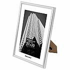 Рамка 21х30 см небьющаяся, багет 12 мм, пластик, BRAUBERG "Original", серебристая, 391231, фото 5