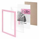 Рамка 21х30 см небьющаяся, багет 17,5 мм, пластик, BRAUBERG "Colorful", розовая, 391248, фото 6