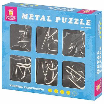 Головоломки металлические ЗОЛОТАЯ СКАЗКА (уровень сложности "ЭКСПЕРТ"), набор 6 штук, 662089